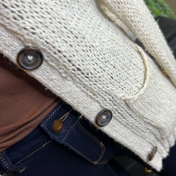HOLLISTER Open Weave Cardigan Natural Ecru Beige Size XS / S - Picture 5 of 9